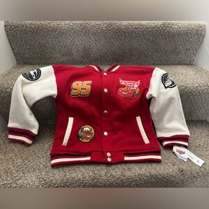 Disney Cars 95 Toddler Boy Bomber Varsity Jacket Lightning McQueen 5T - NWT